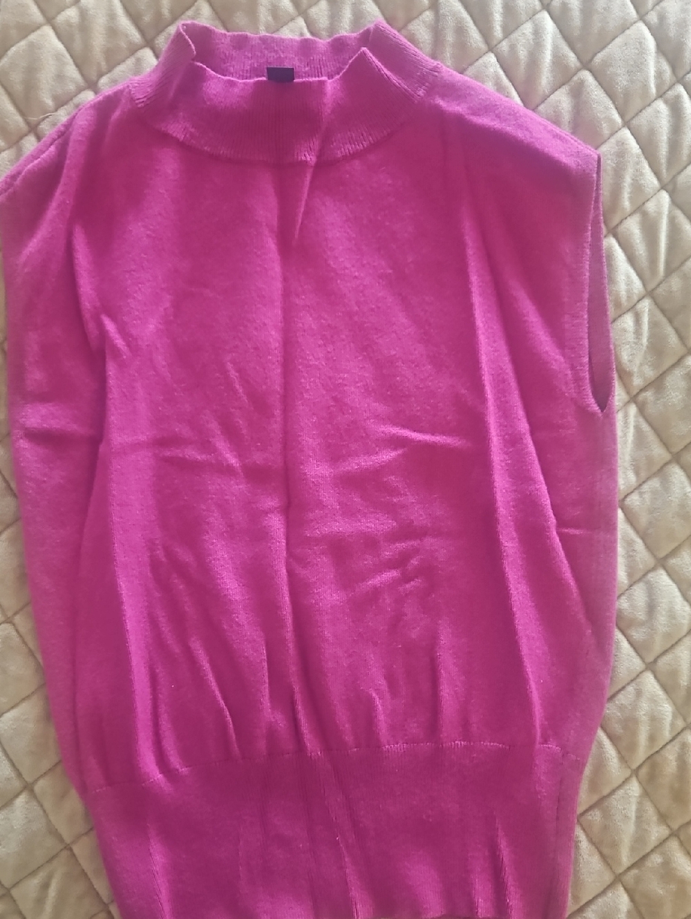 Ann Taylor Sleeveless Turtleneck Sweater - Hot Pink